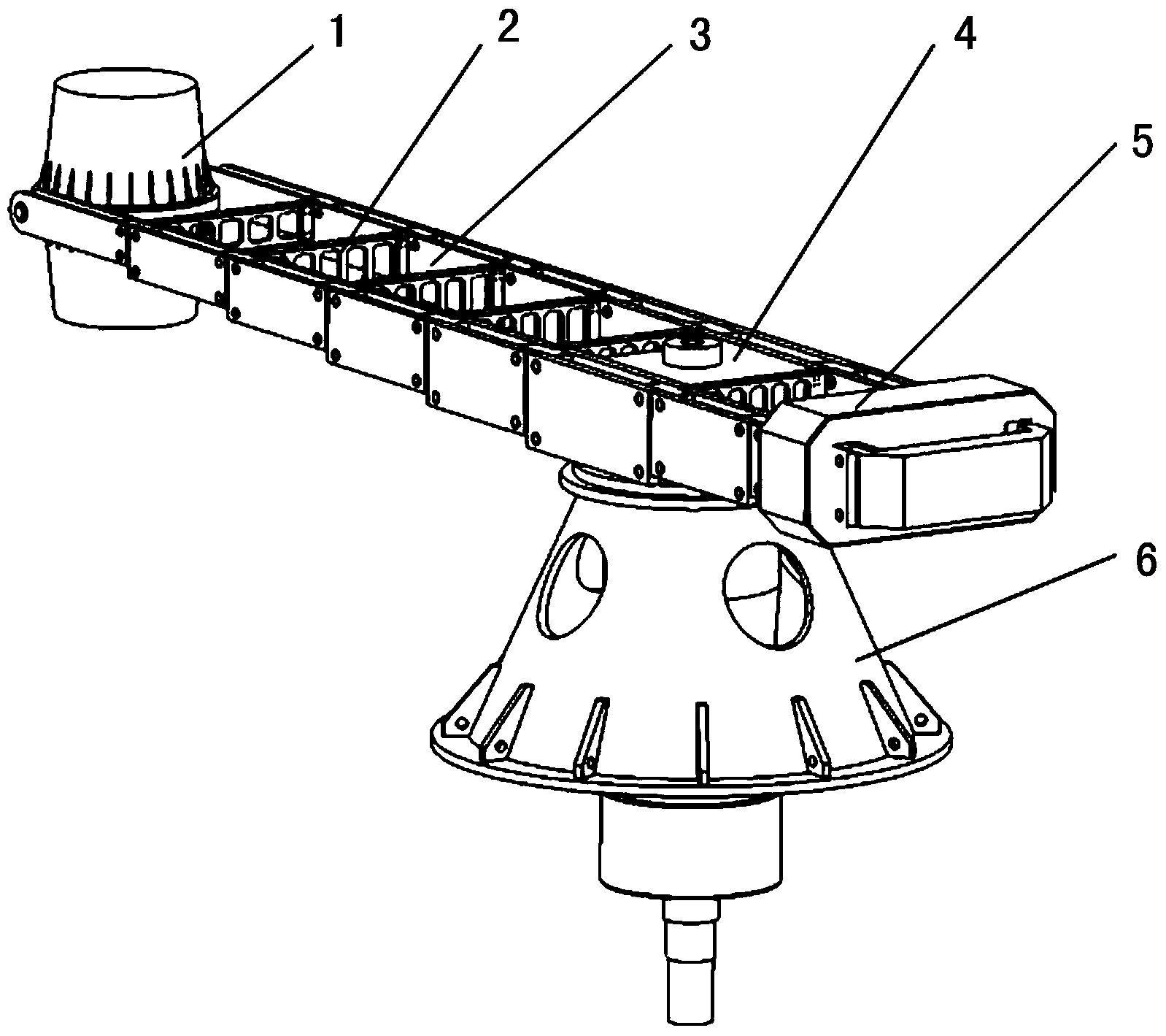 Discrete combination type arm frame for super-large centrifugal machine