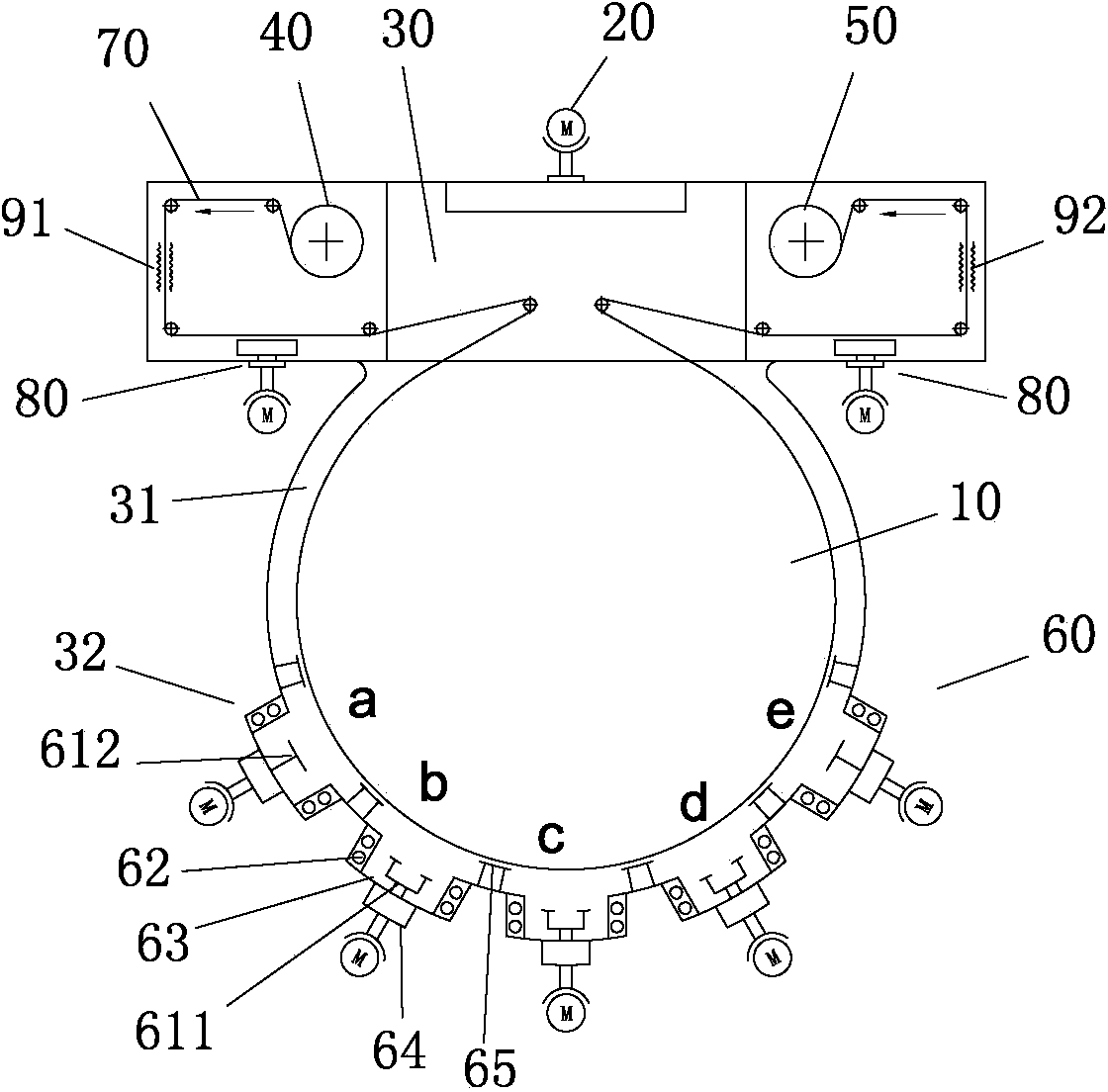 Coating device and coating method for winding type sputtering three-layer dielectric film