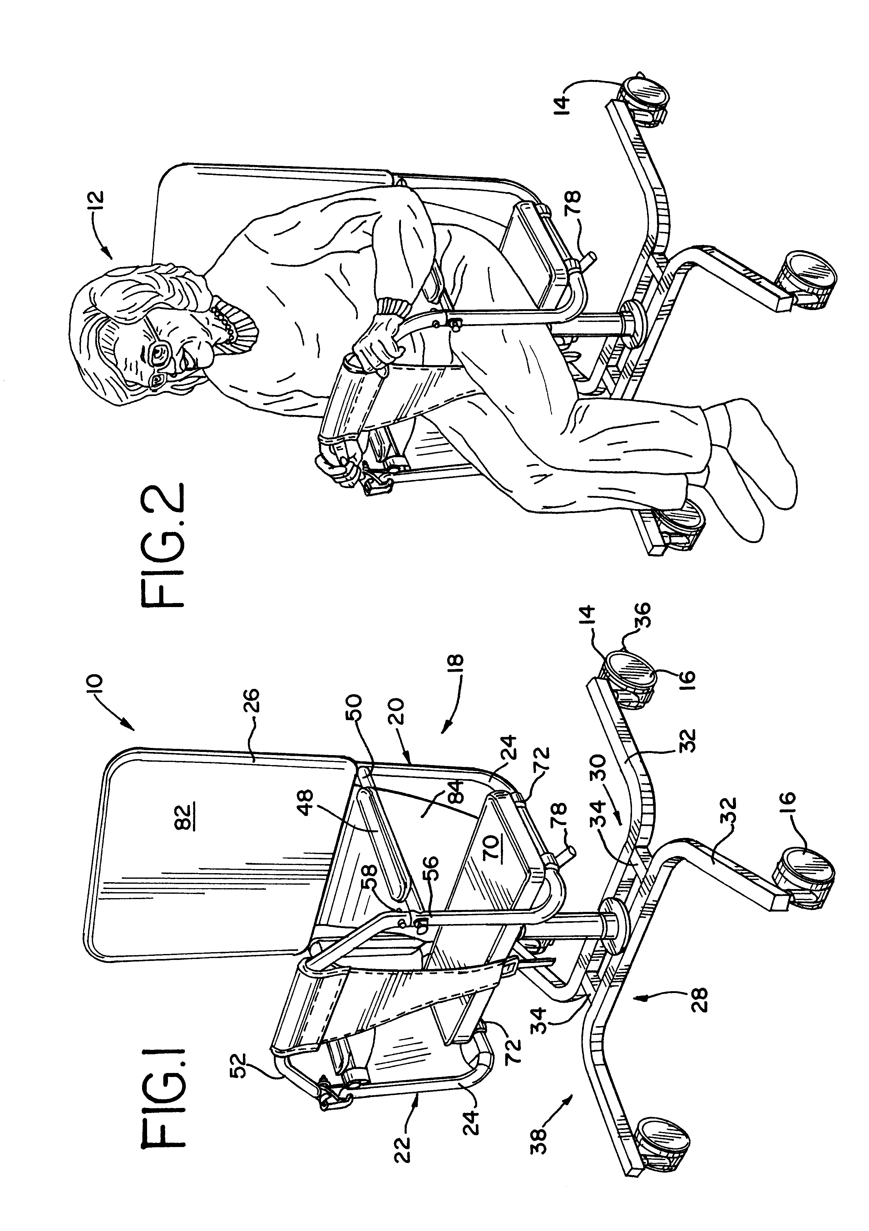 Wheeled height-adjustable rehabilitation chair