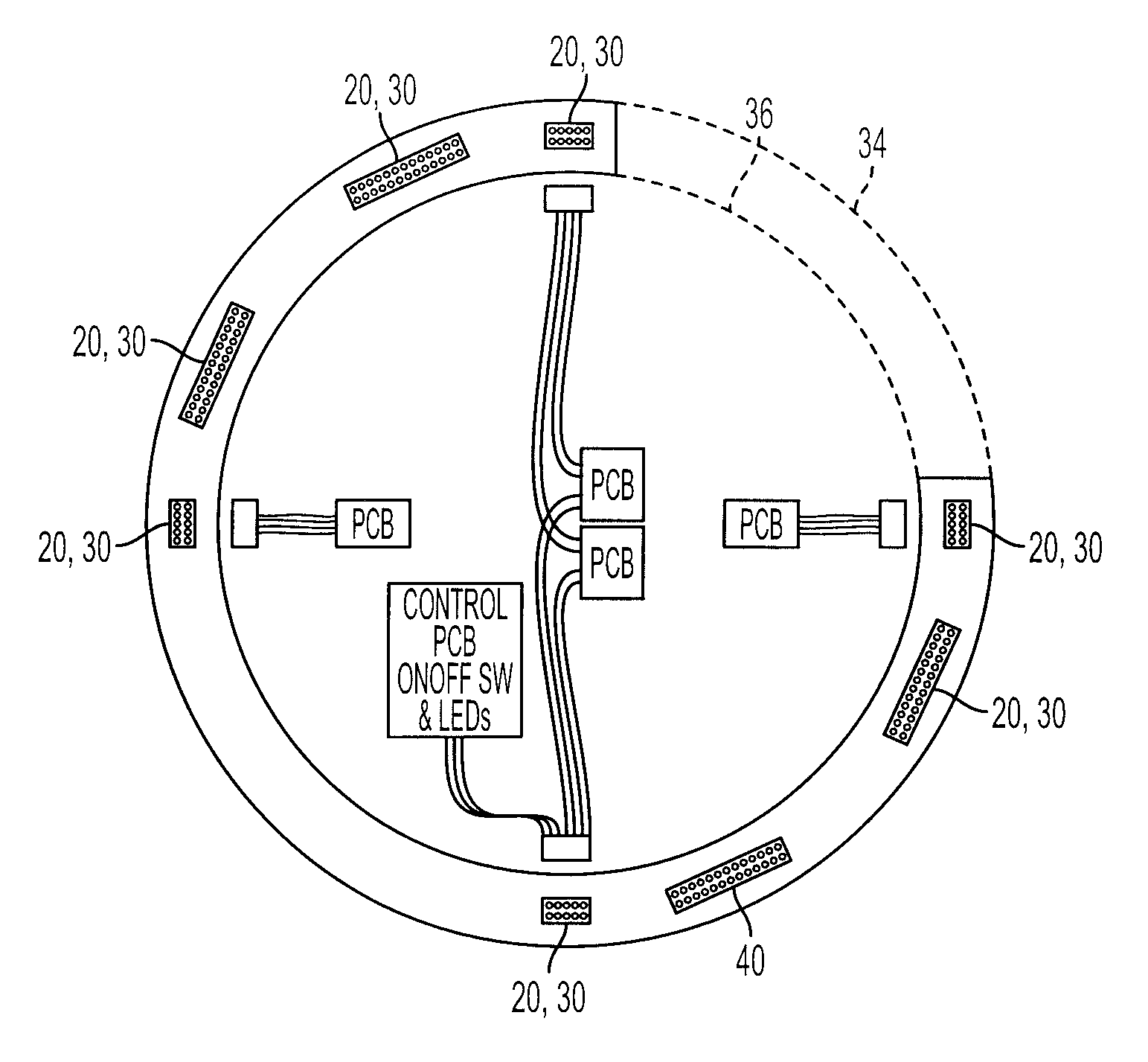 Structural ring interconnect printed circuit board assembly for a ducted fan unmanned aerial vehicle