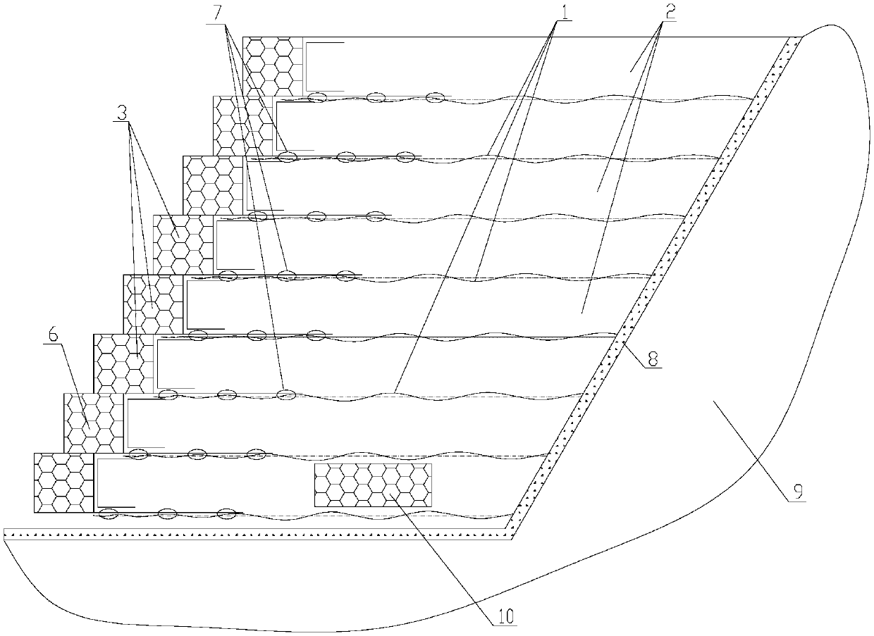 Blocking protection structure used for near-water soft foundation slope