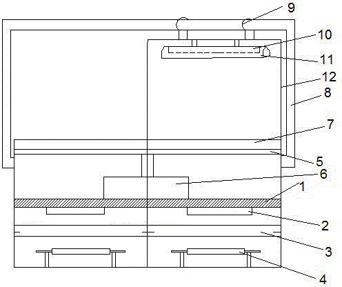 All-in-one machine with register, drying, and printing-down