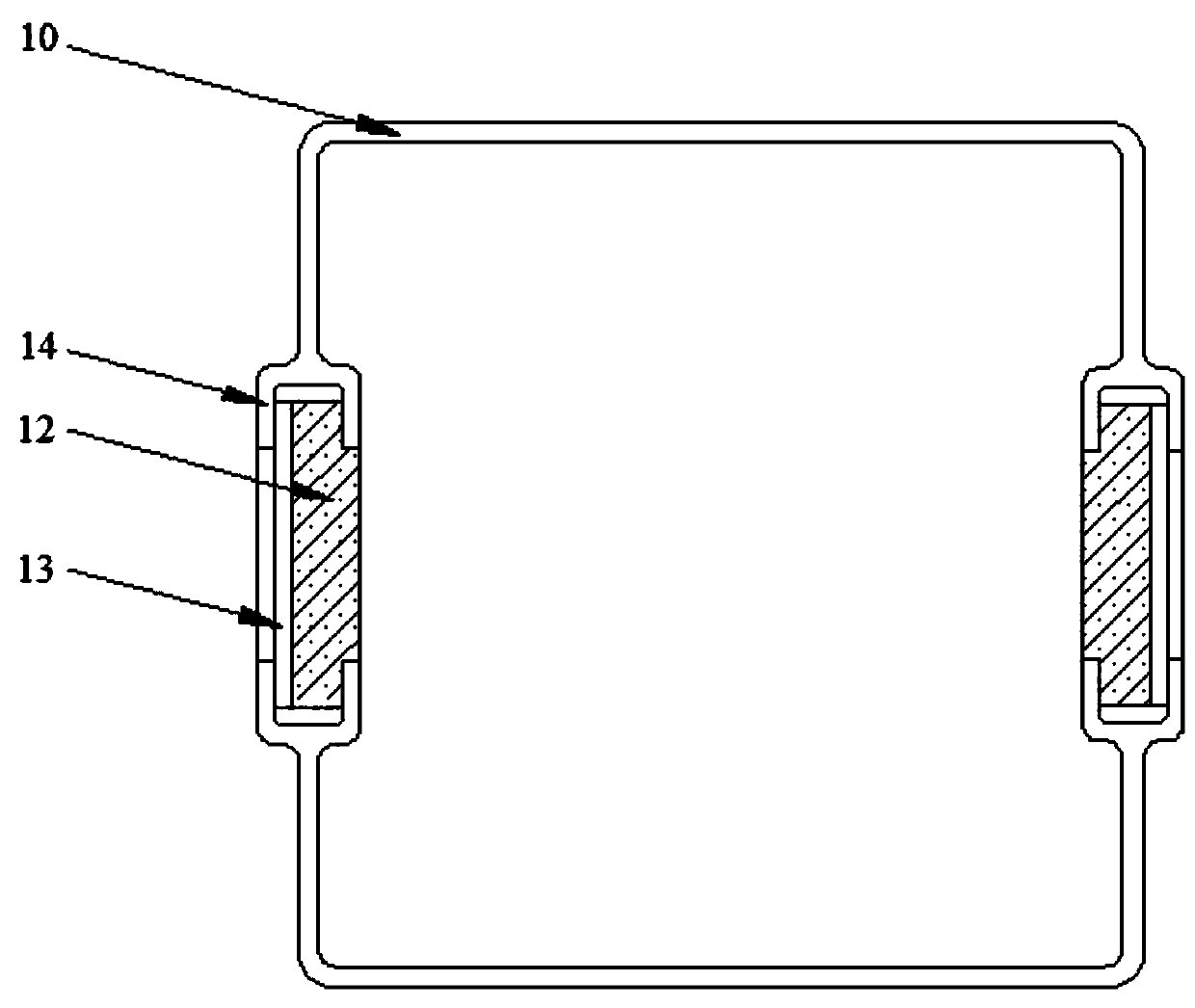 A sealing device, a bipolar battery and a single battery