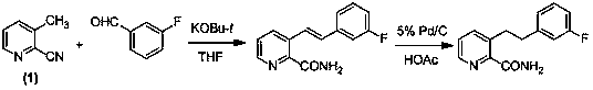 Preparation method of 3-(2-phenethyl)-2-pyridinecarboxamide compound