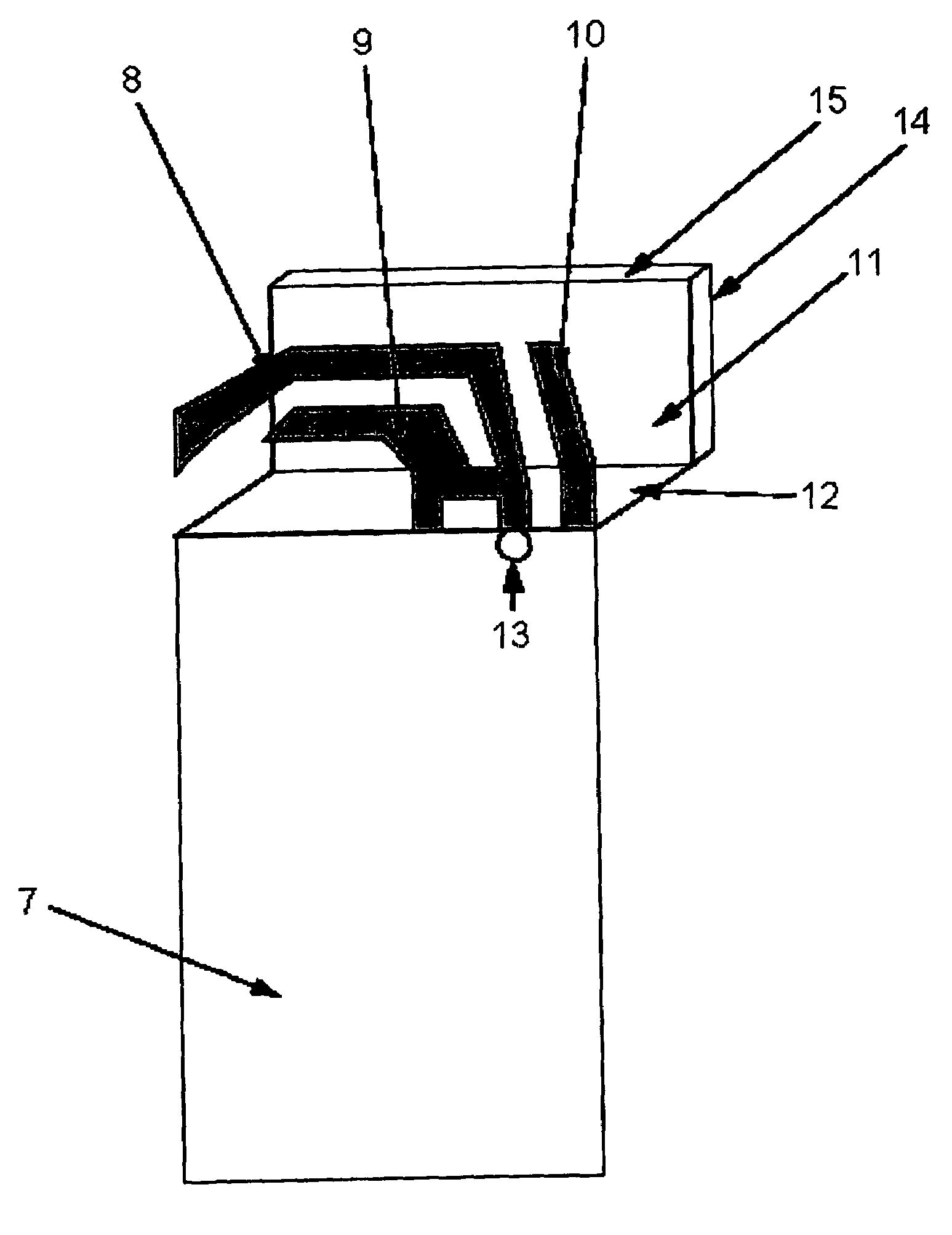 Printed built-in antenna for use in a portable electronic communication apparatus