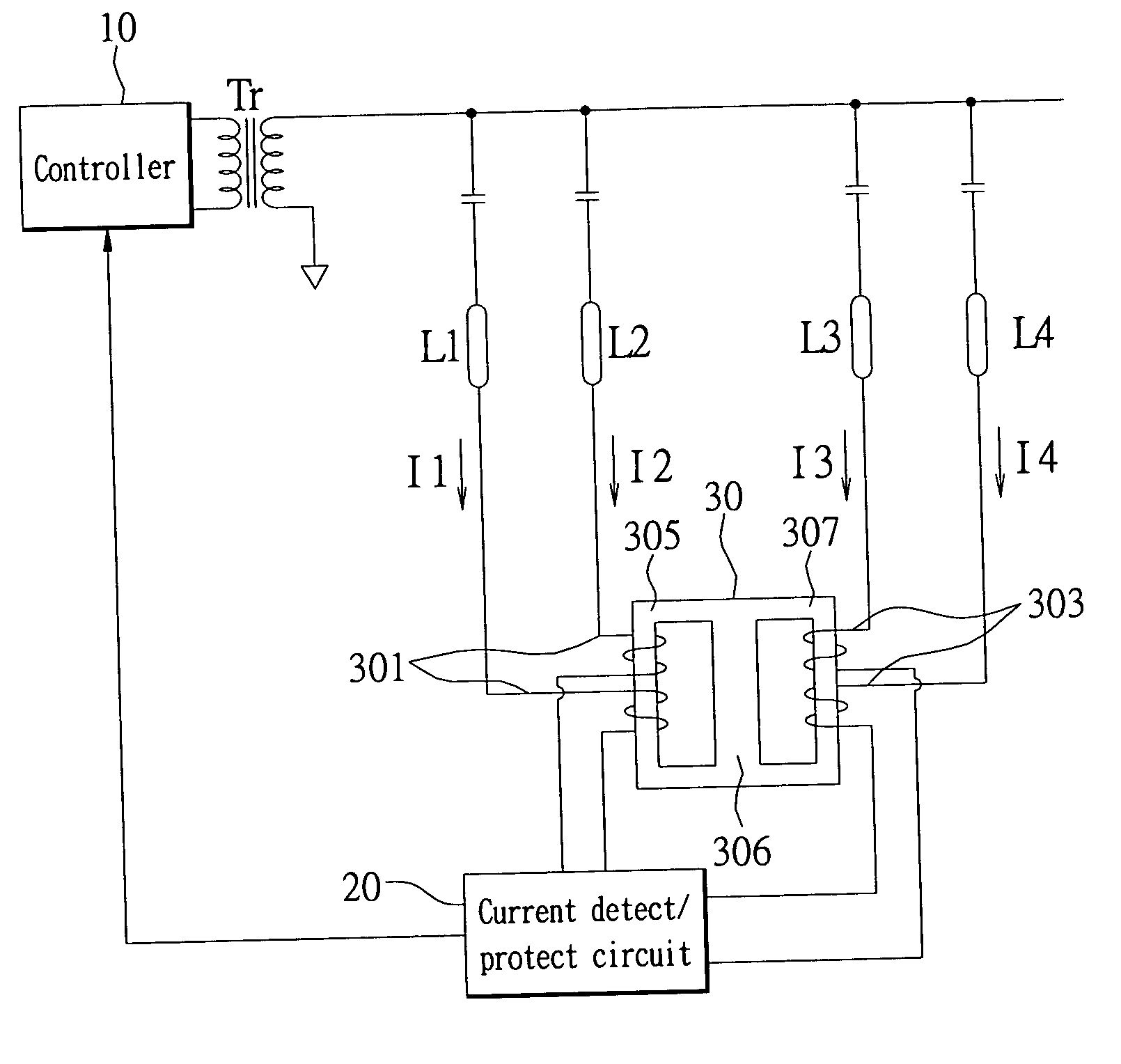 Multiple lamp balance transformer and drive circuit