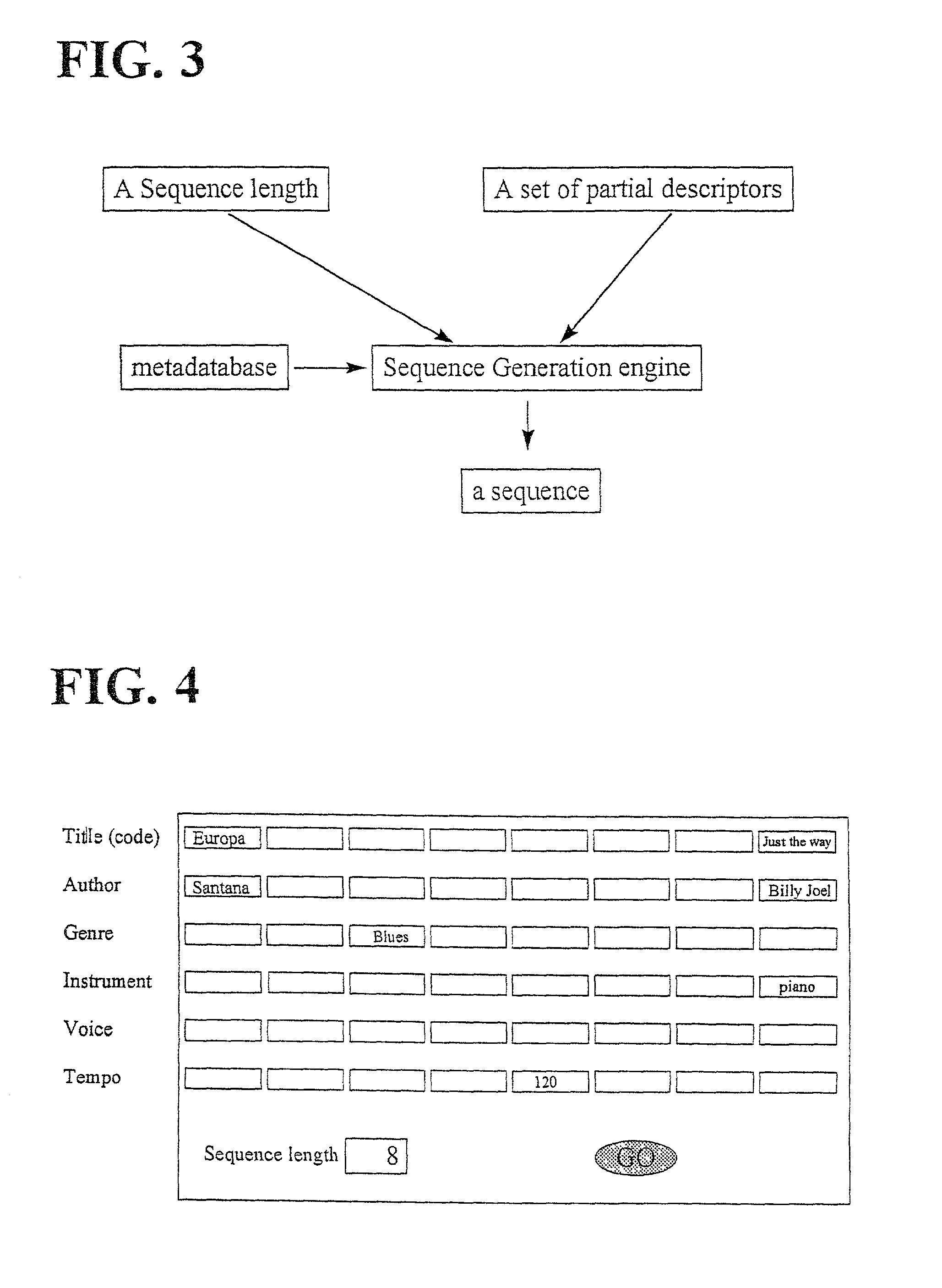 Method and system for generating sequencing information representing a sequence of items selected in a database