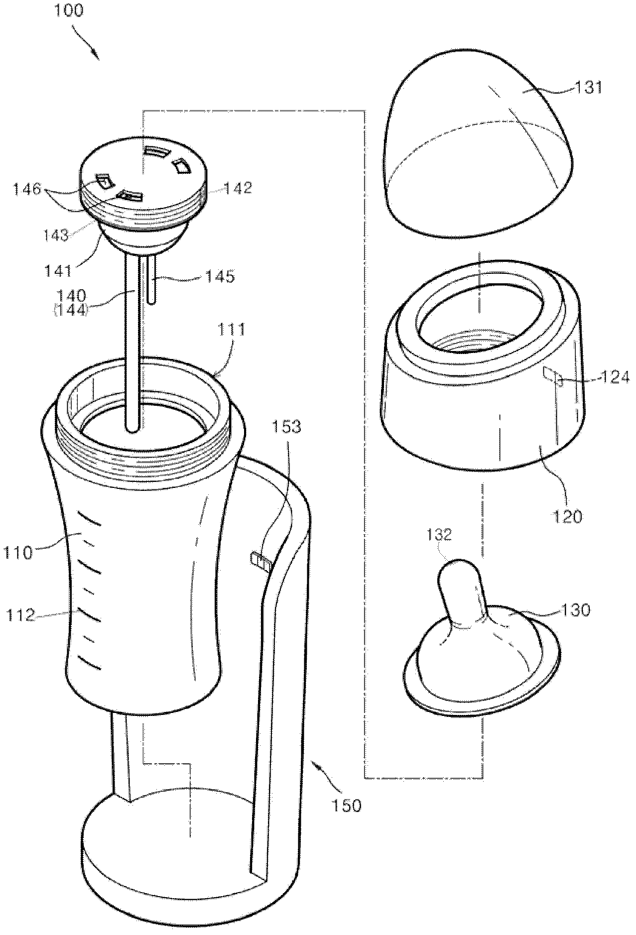 Feeding bottle used for children