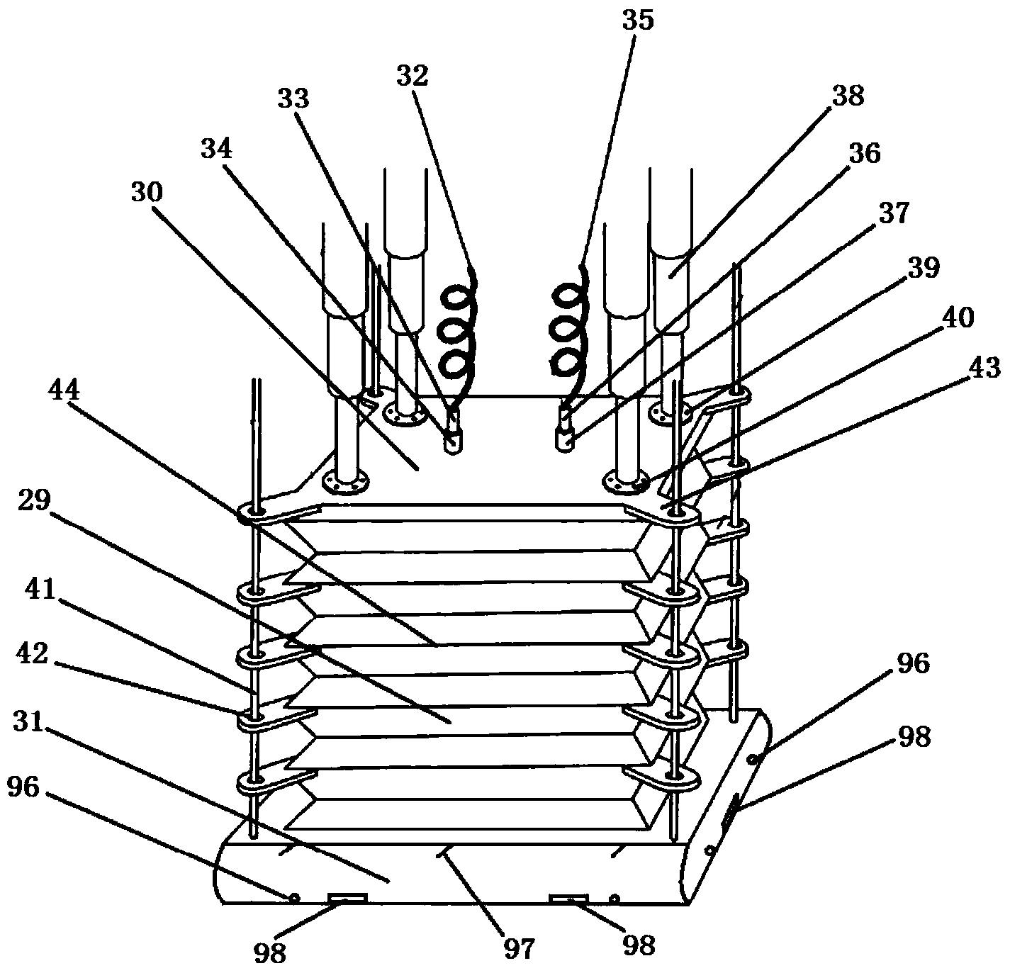 Aircraft carrier, naval ship, submarine and offshore platform provided with efficient load-eliminating, shaking-stopping and capsizing-prevention correcting devices