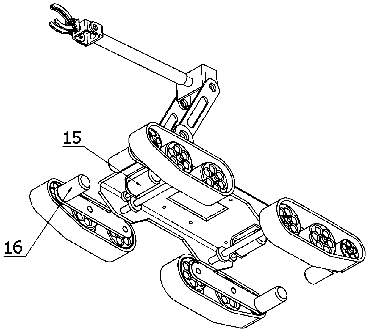 Control system for tracked robot with stair climbing function and method