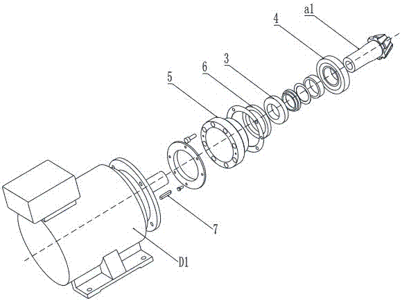 Combined type gear motor based on oblique-tooth bevel gears and NGW type planetary gears