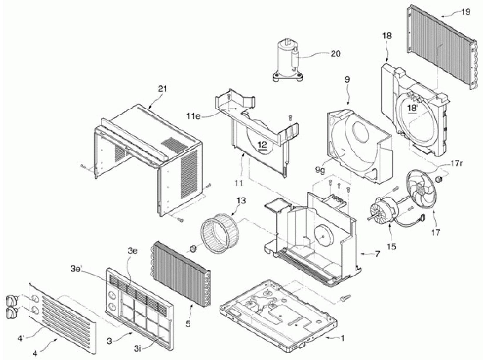 Motor radiating structure of window air conditioner