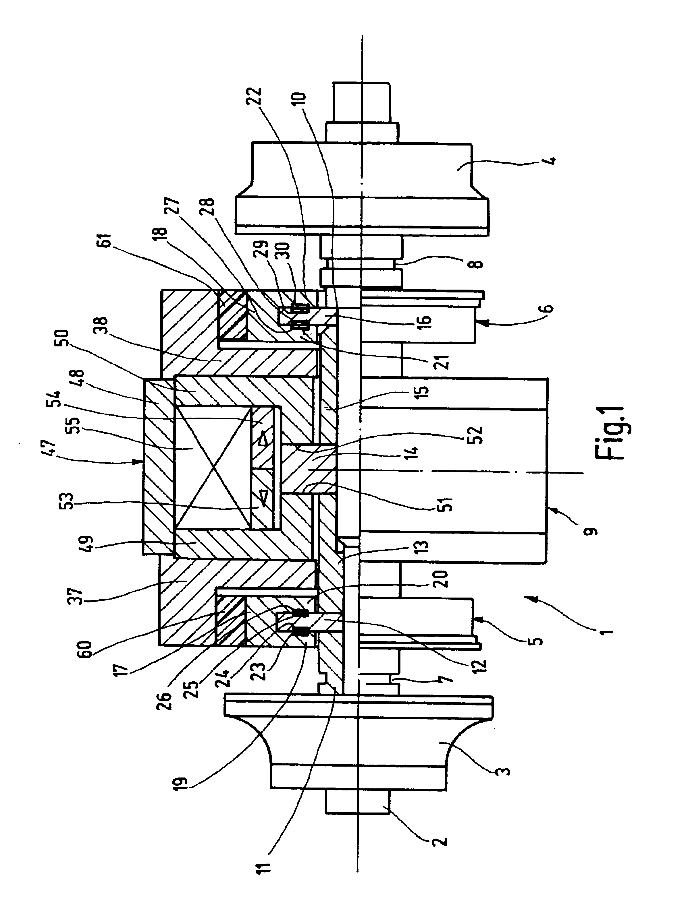 Turbocharger with magnetic bearing system that includes dampers
