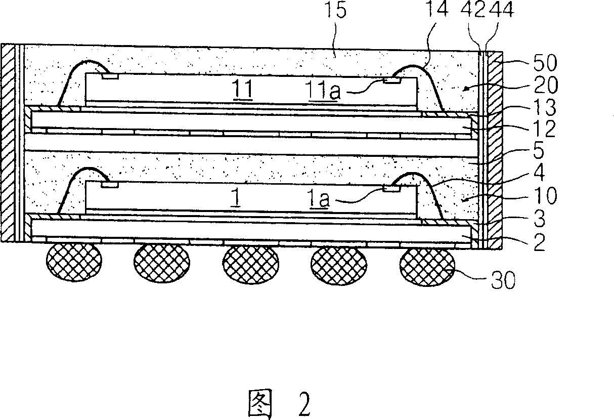 Semiconductor package stack with through-via connection