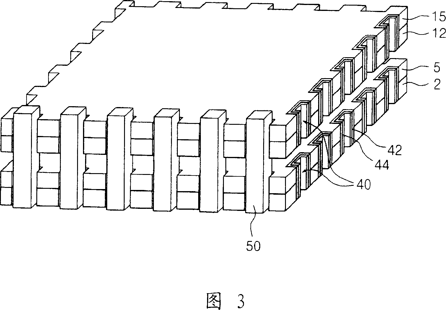 Semiconductor package stack with through-via connection