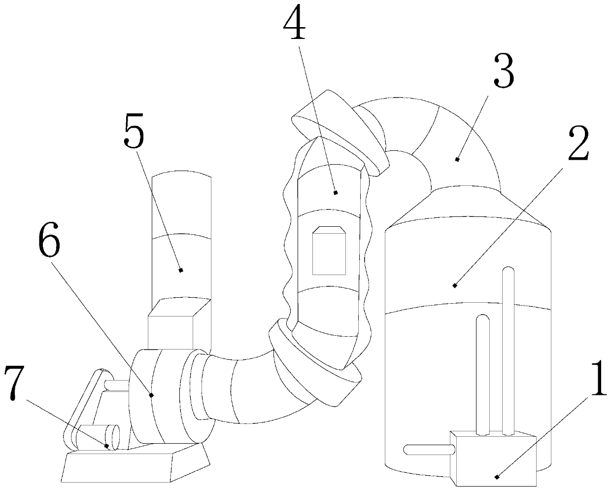 Novel cement kiln denitration and desulfurization catalytic system with double-disc paddle hourglass reversing function