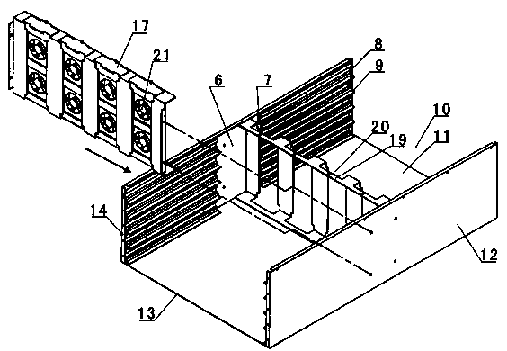 Radiating device of integrated cloud computing server