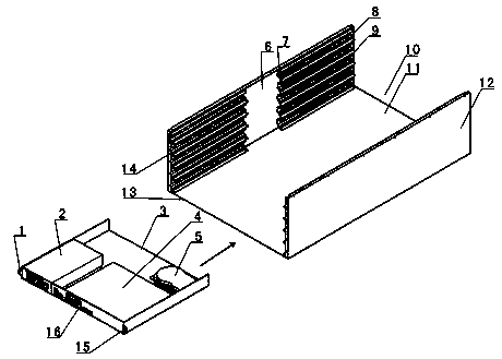 Radiating device of integrated cloud computing server