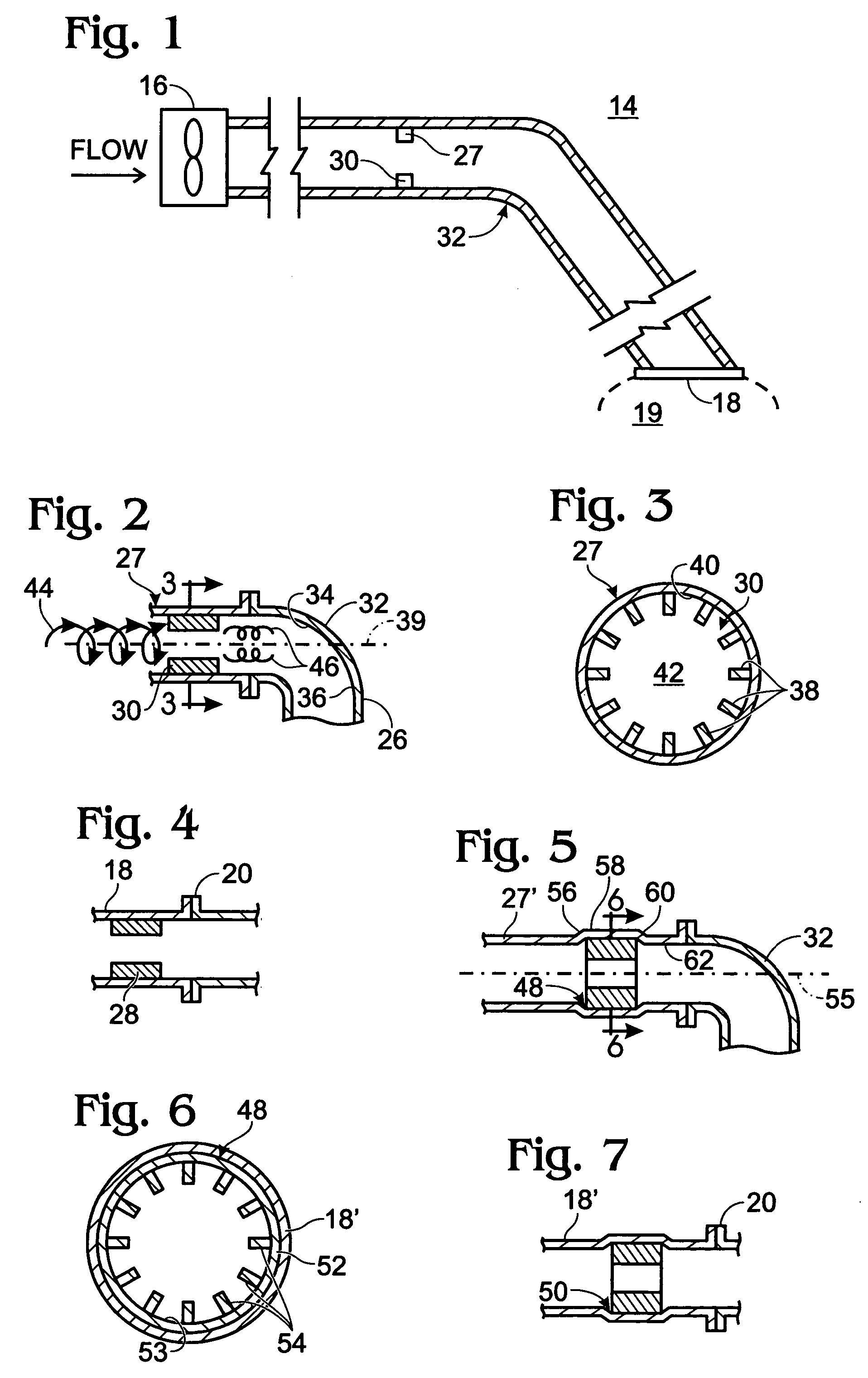Noise attenuating device for a heating-ventilation-cooling system of a motor vehicle