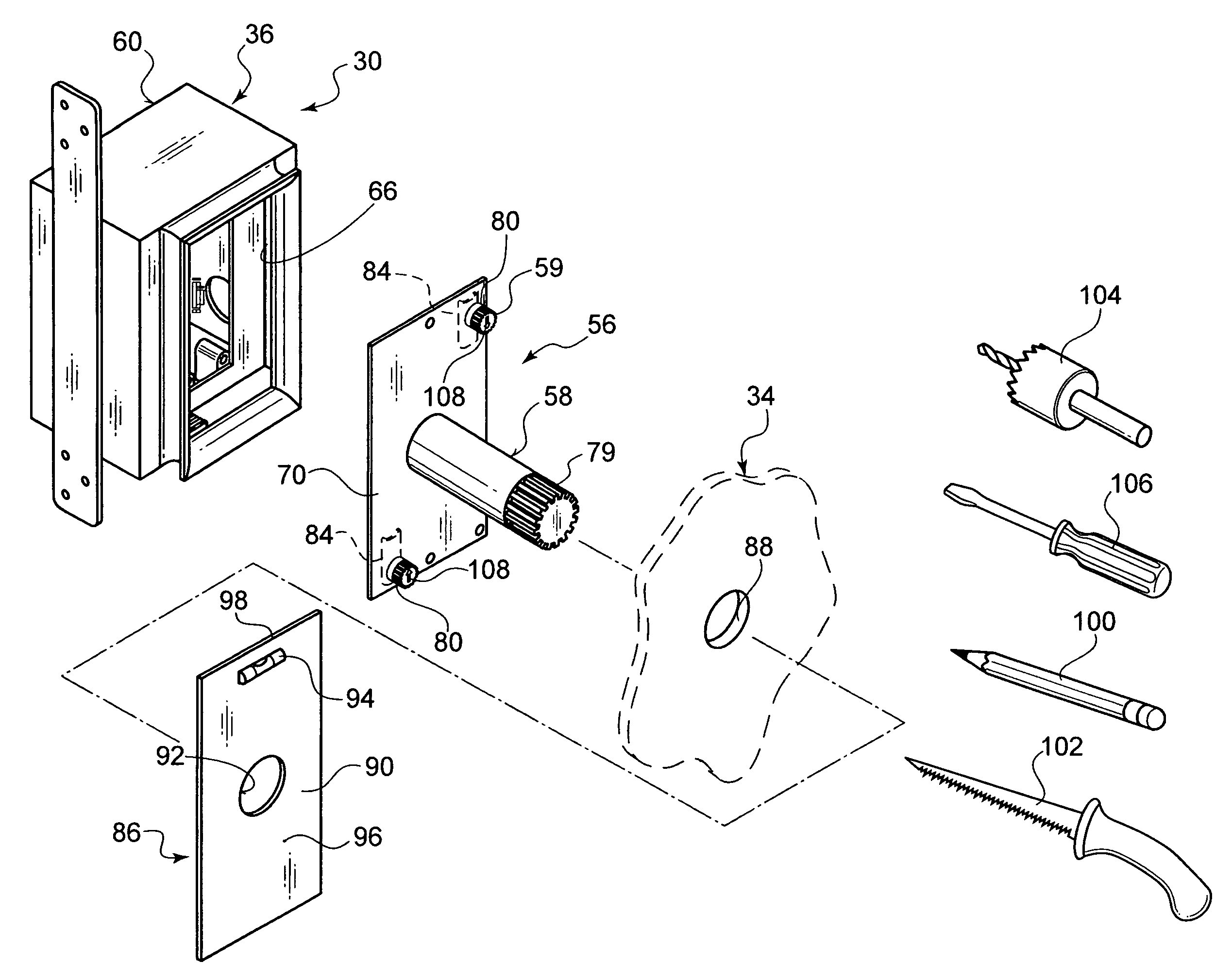 Electrical fixture for facilitating the location of a corresponding opening in a construction panel