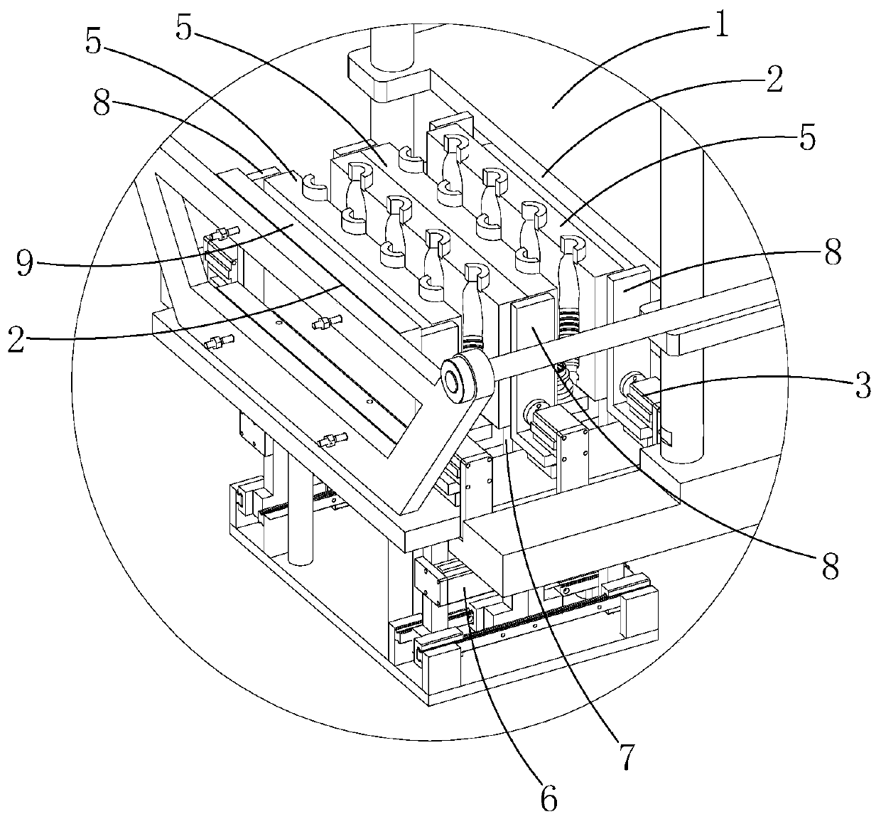 Bottle blowing machine with limiting assembly