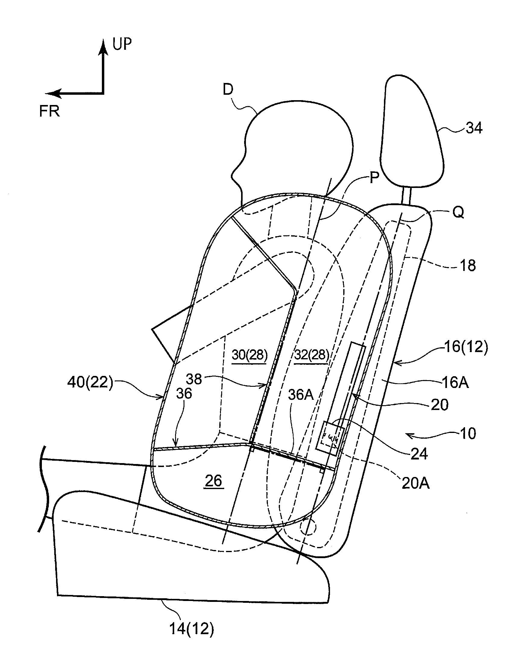 Vehicle side airbag device and manufacturing method of a side airbag