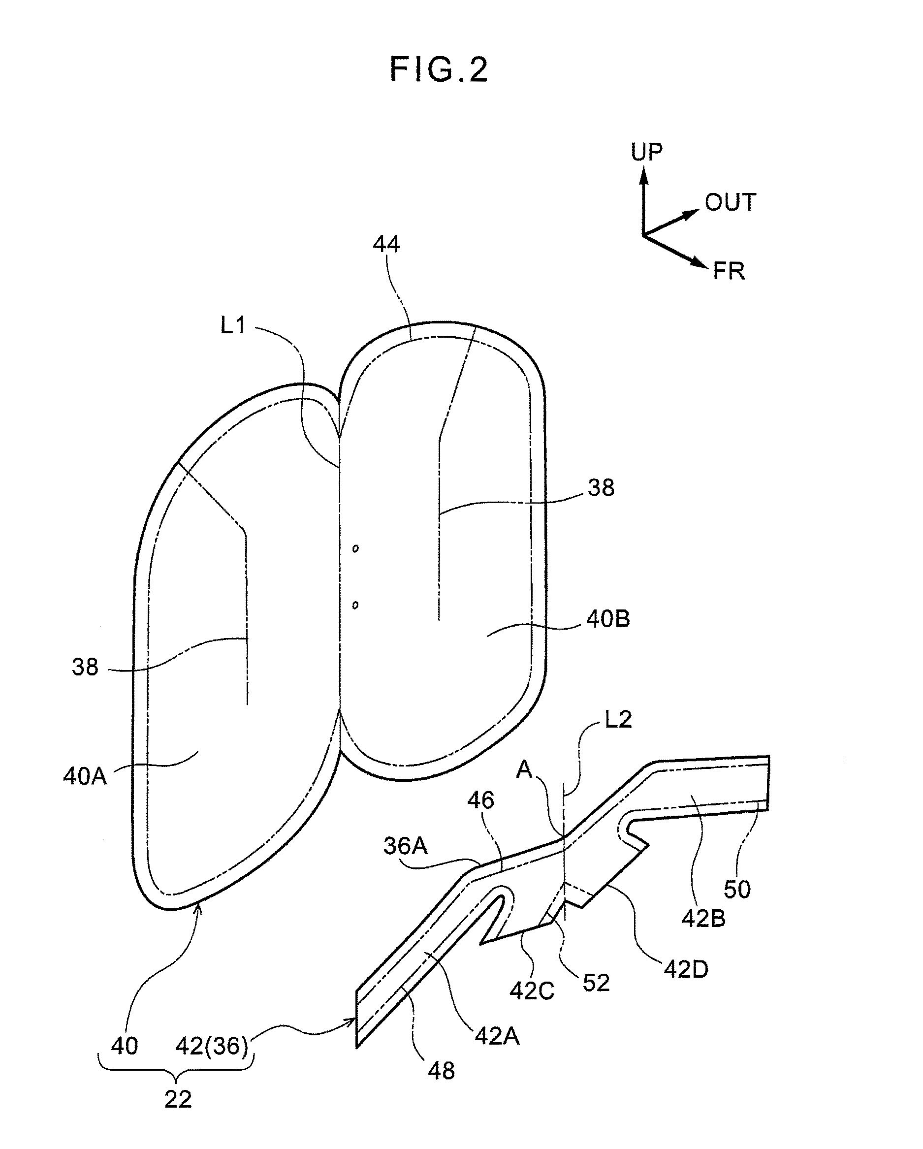 Vehicle side airbag device and manufacturing method of a side airbag