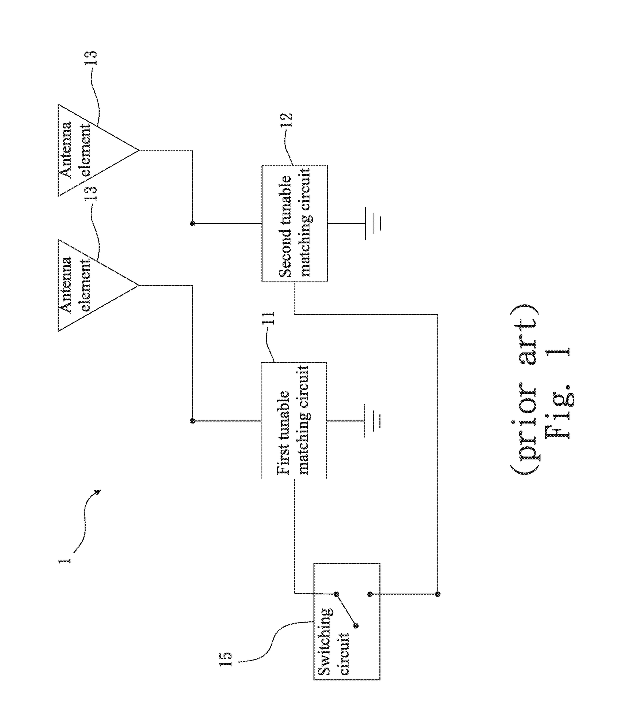 Specific multi-band antenna impedance matching circuit and tire-pressure monitoring device using same