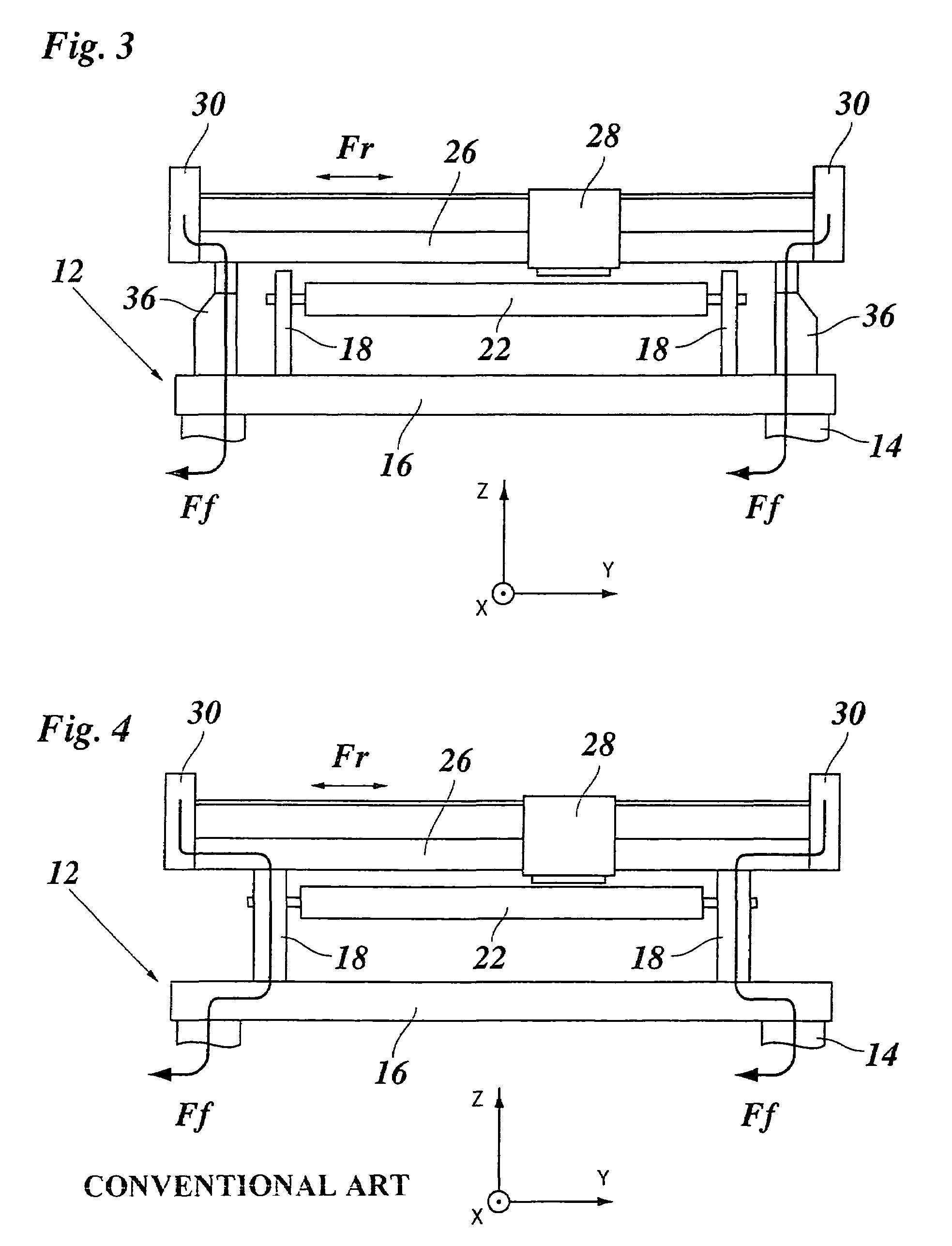 Printer with reciprocating carriage and a two-stage frame structure