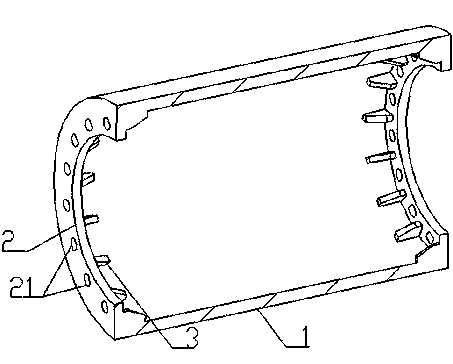 Communication tower body with inner flanges