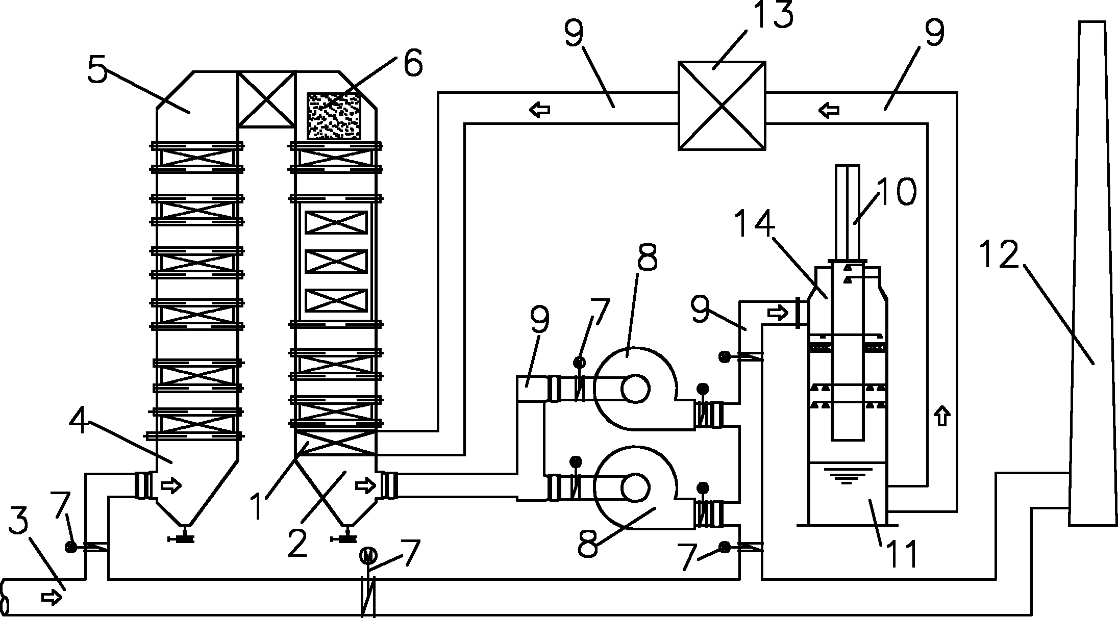 Flue gas desulfurization equipment and method for float glass exhaust-heat boiler