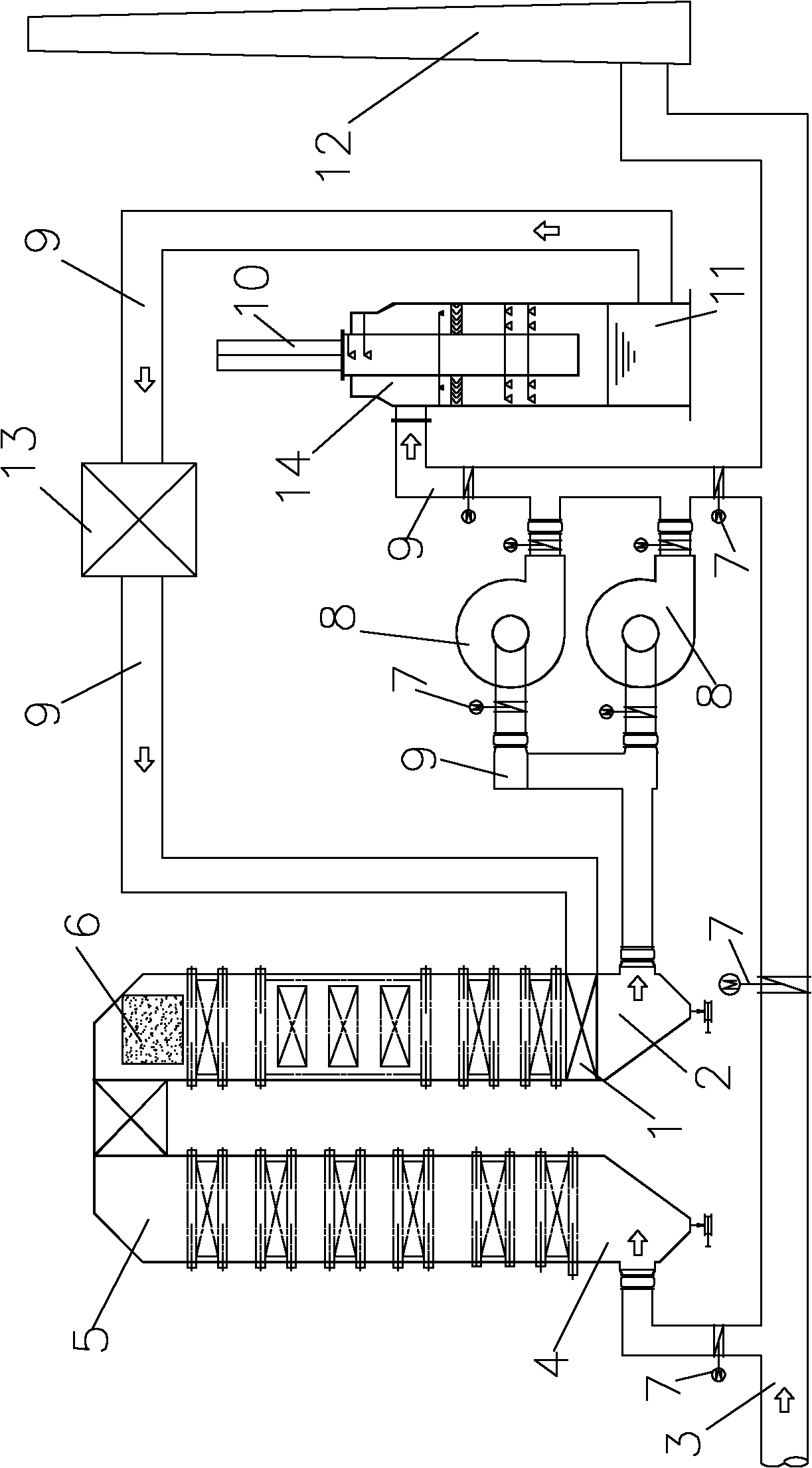 Flue gas desulfurization equipment and method for float glass exhaust-heat boiler