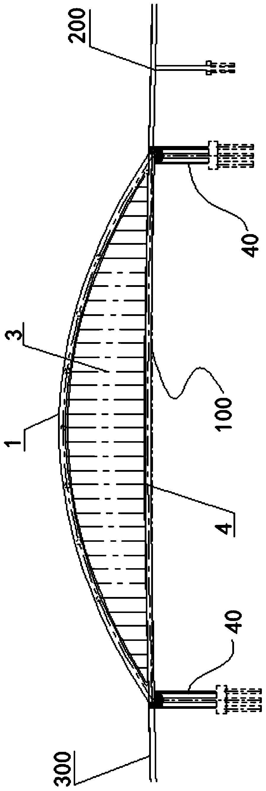 Temporary device for maintaining mechanical equilibrium under first-arch and second-girder bridge construction process