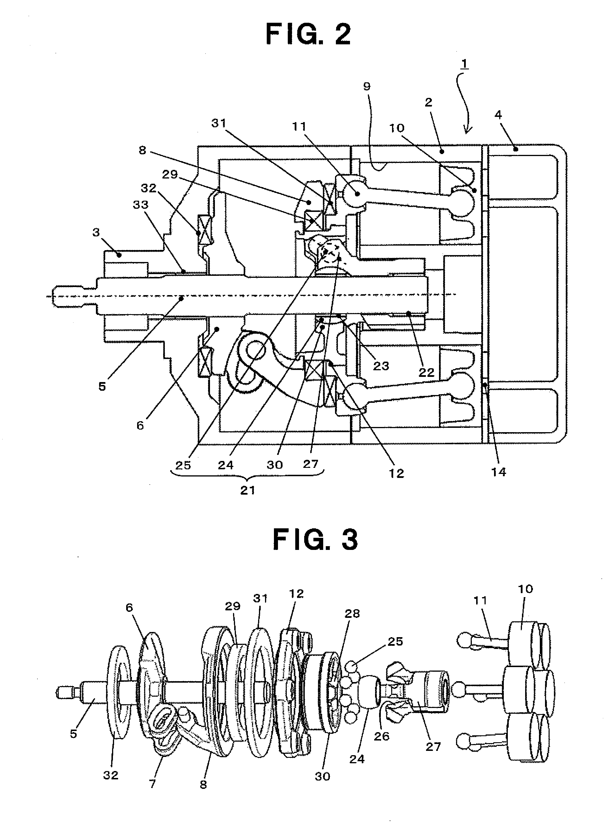 Wobble Plate Type Variable Displacement Compressor
