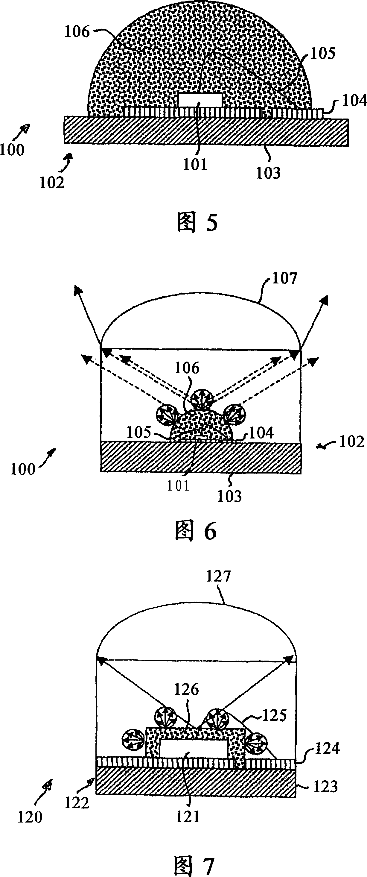 Light-emitting diode arrangement comprising a color-converting material