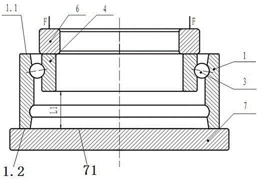 Back-to-back assembly type biserial angular contact ball bearing and assembling method thereof