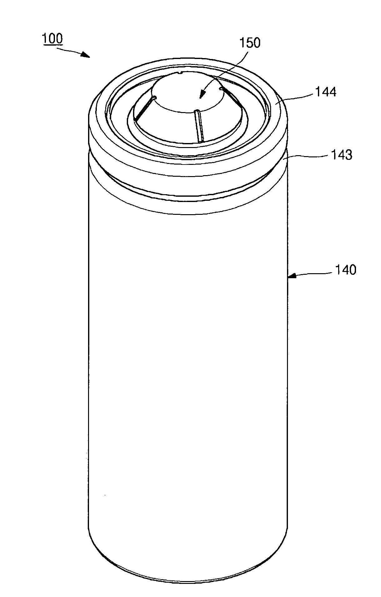 Cylindrical lithium ion secondary battery having functional center pin