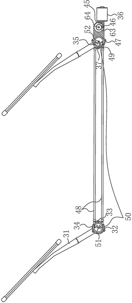 Flexible wall supporting windshield wiper connecting rod line wheel type windshield wiper