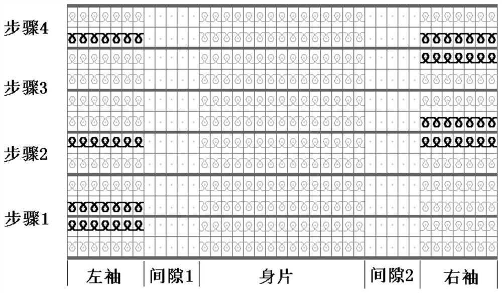 Knitting method for improving knitting efficiency of full-forming clothes of flat knitting machine