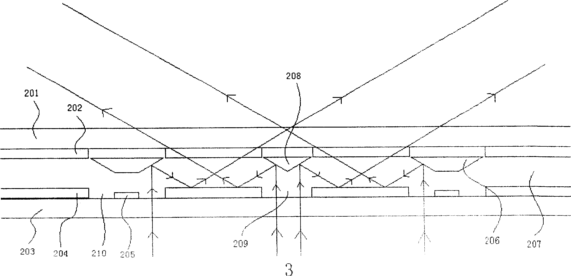 Inclined view angle LCD device