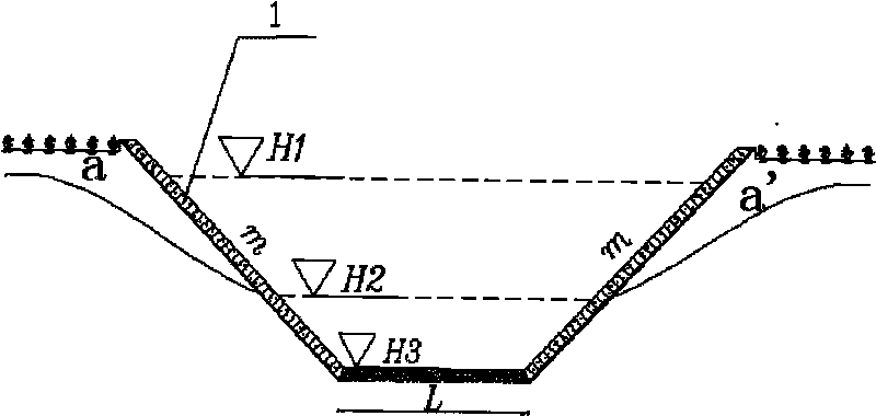 Method for designing ecological pollution reducing drainage channel