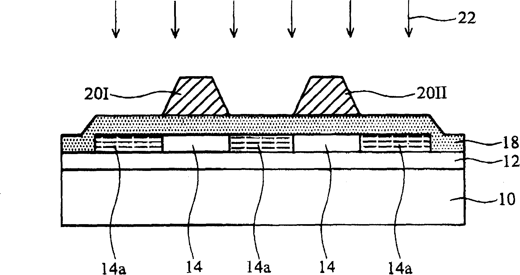 Thin film transistor of multi-grid structure and manufacturing method thereof