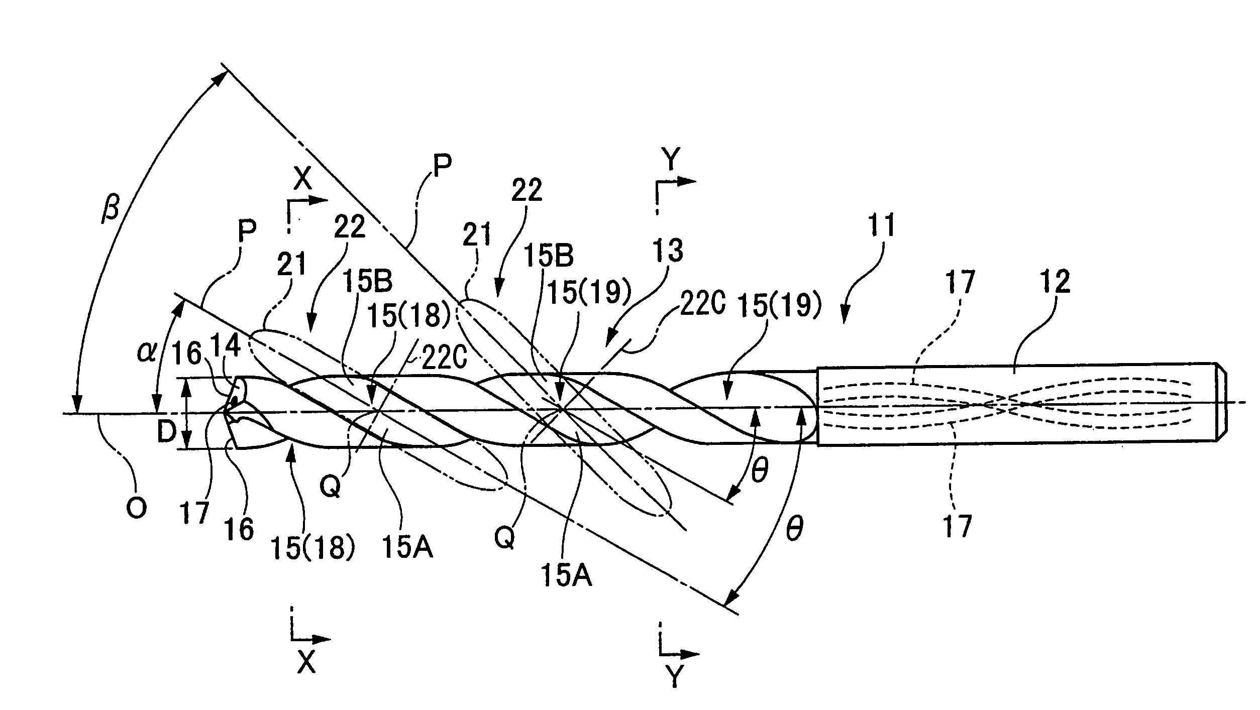 Drill and production method thereof