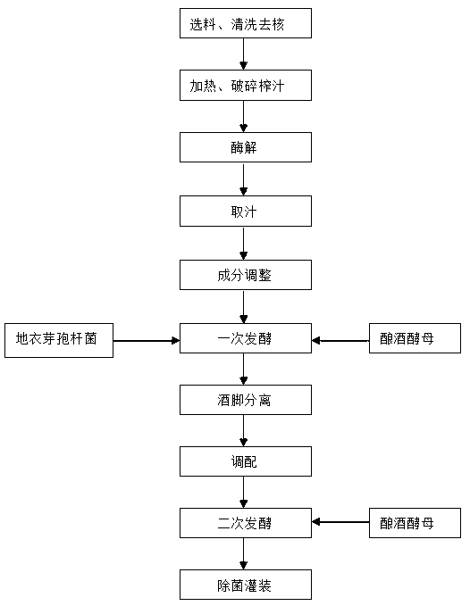 Brewing method of dry sparkling loquat wine