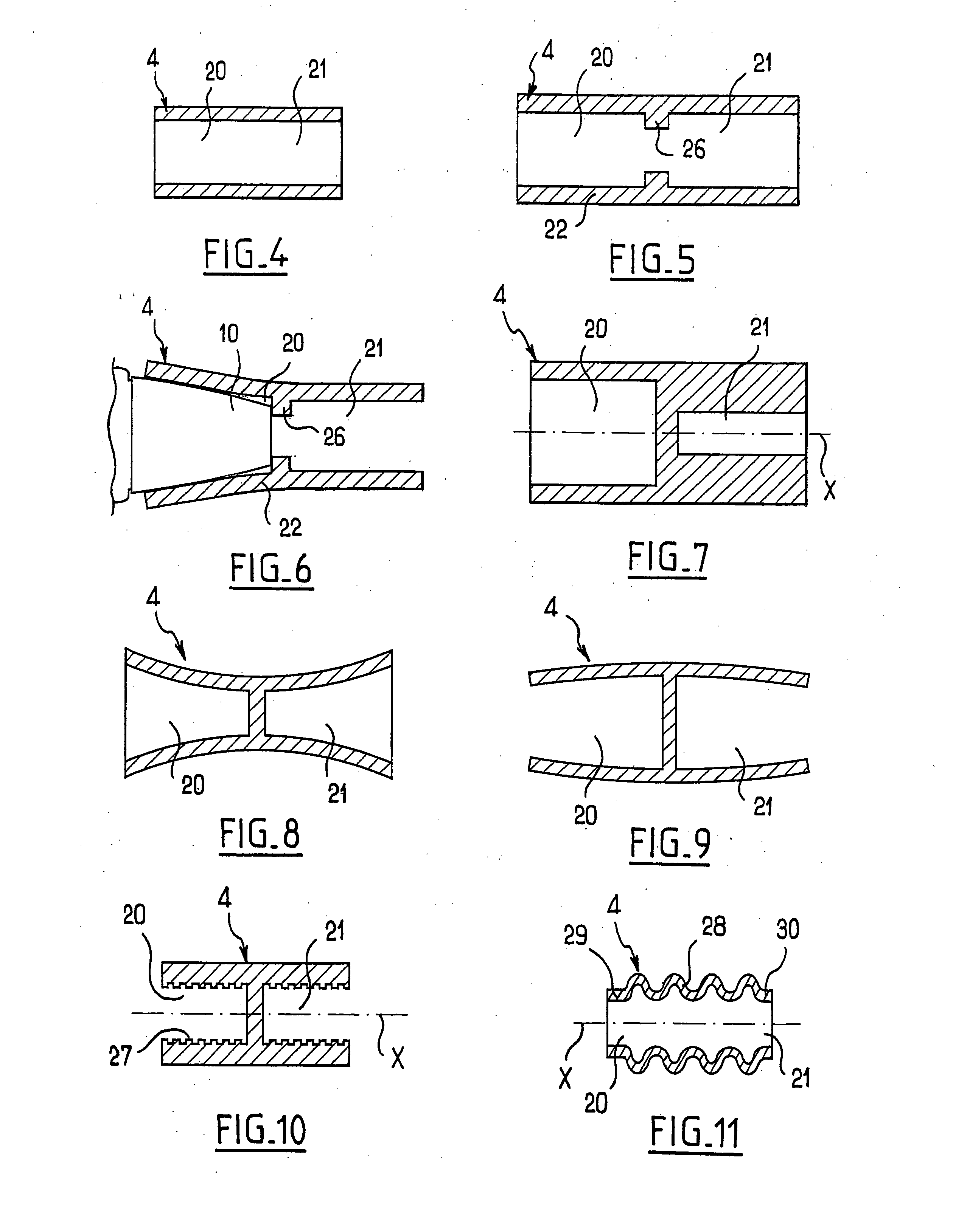 Packaging and applicator device including a coupling member enabling two receptacles to be united