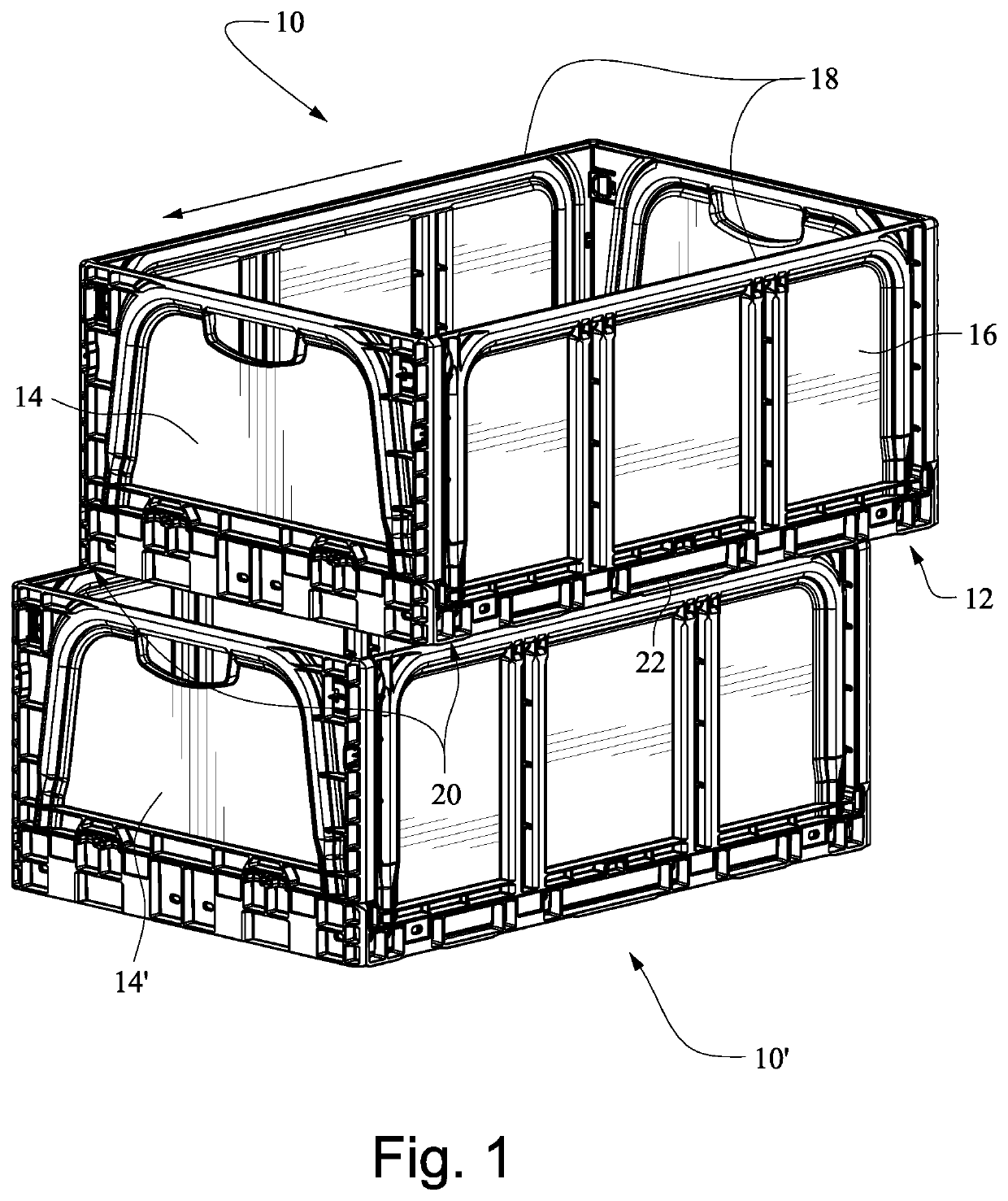 Blind-stack and nest-interlock container