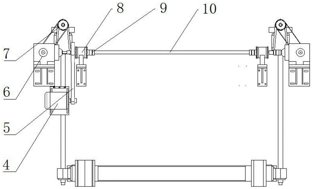 Novel raw material feeding lifting device and method for frame type sawing machine