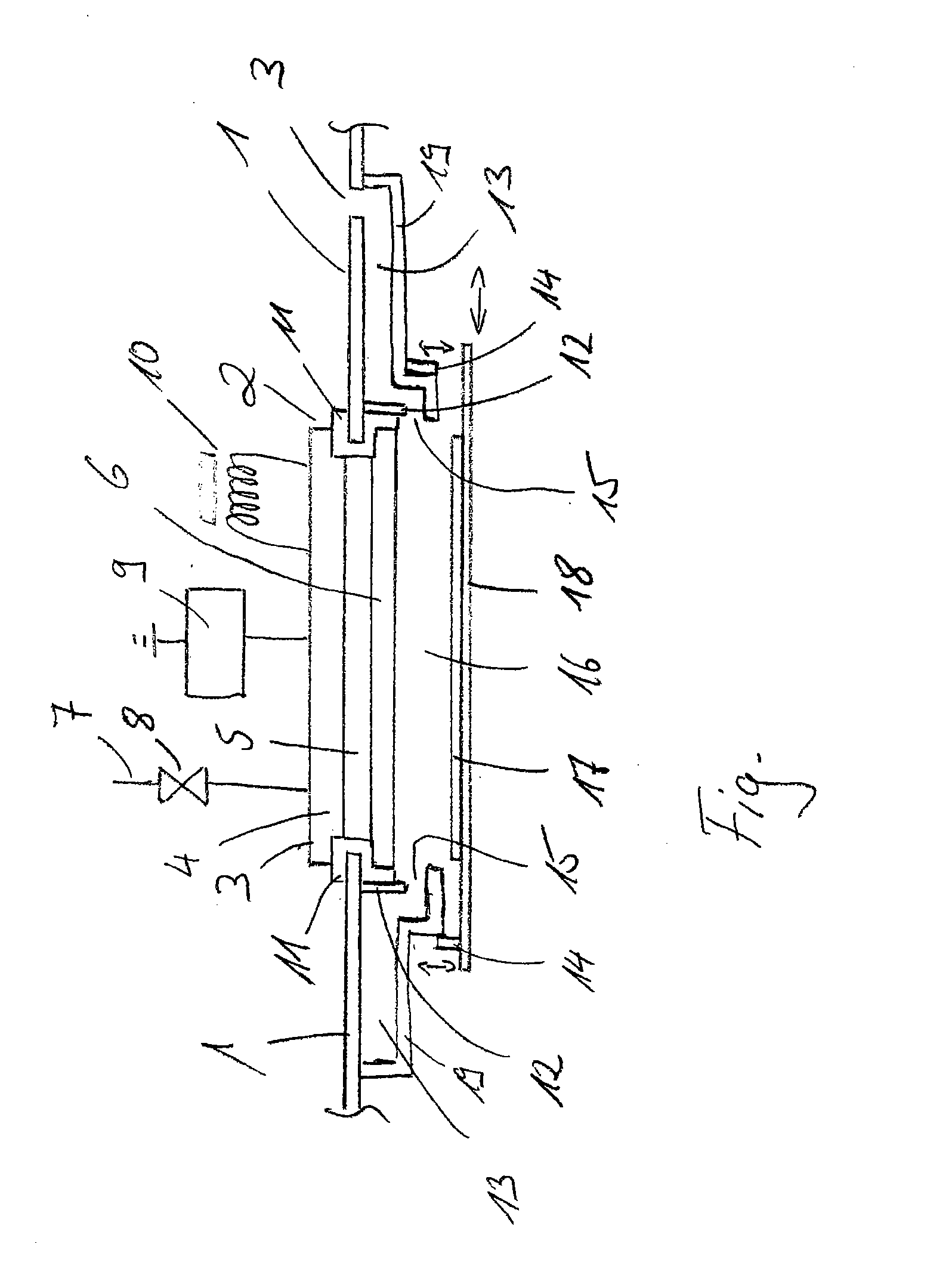 Electrode and arrangement with movable shield