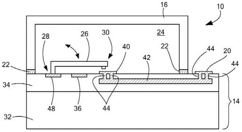 MEMS switch with internal conductive path