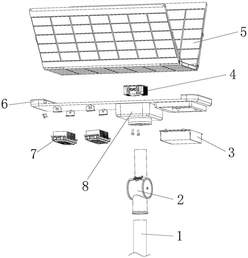 Photovoltaic street lamp with foldable solar panel and implementation method thereof